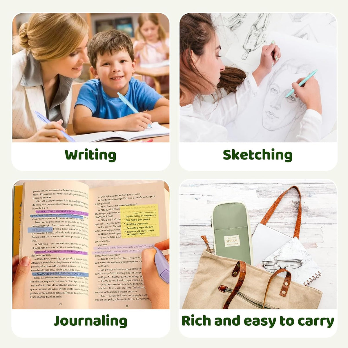 46 PCS Aesthetic School Supplies with Pencil Case, Pastel Highlighters, Erasable Pens, Refills, Mechanical Pencils for Students Stationary College Essentials