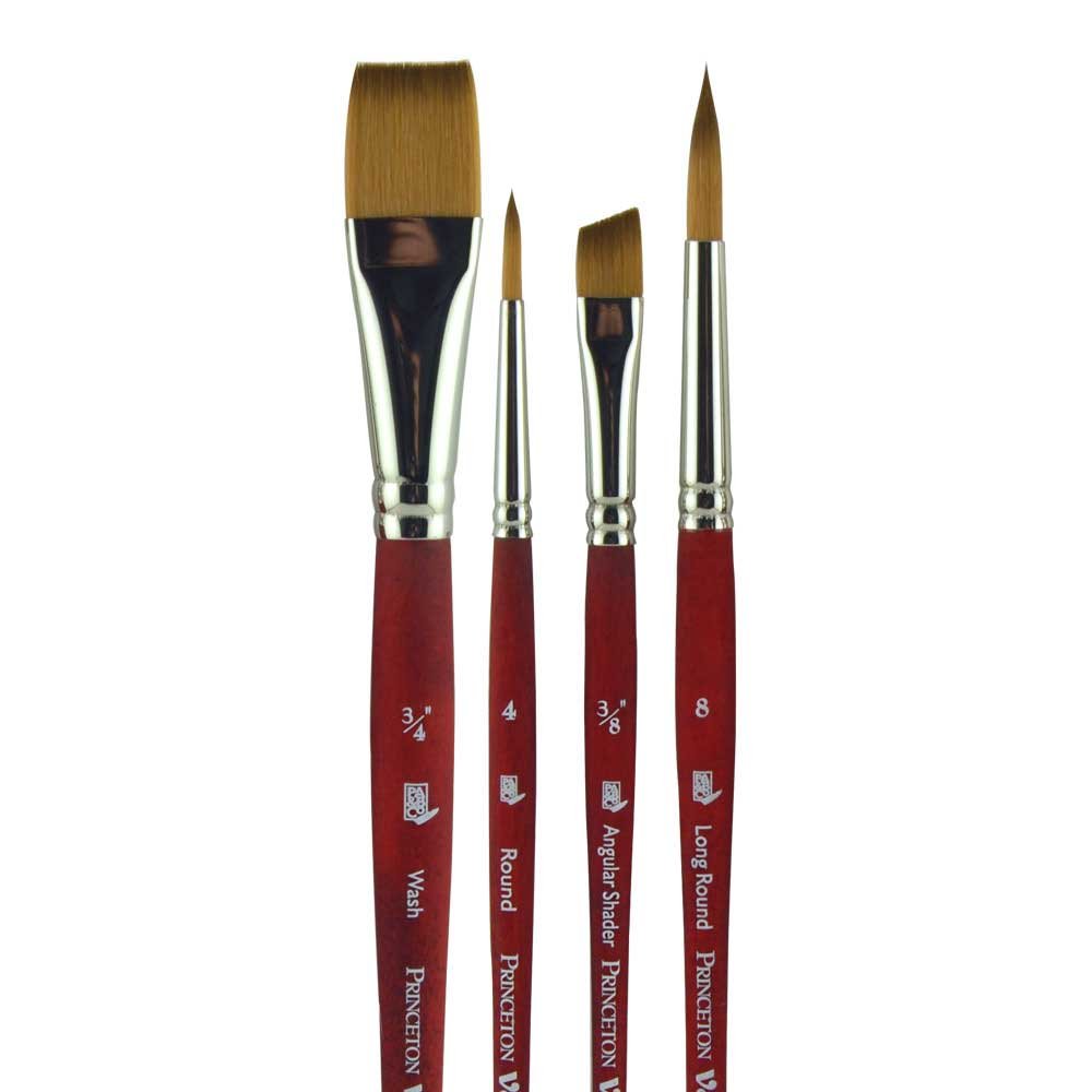 Princeton Velvetouch Series 3950 Mixed-Media Brush Set – 4 Pieces