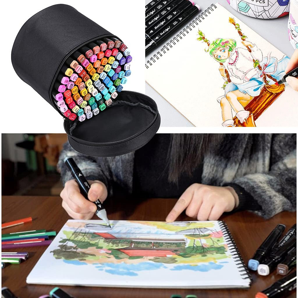 BTSKY Canvas Marker Case, Holds 80 Markers, Holds 80