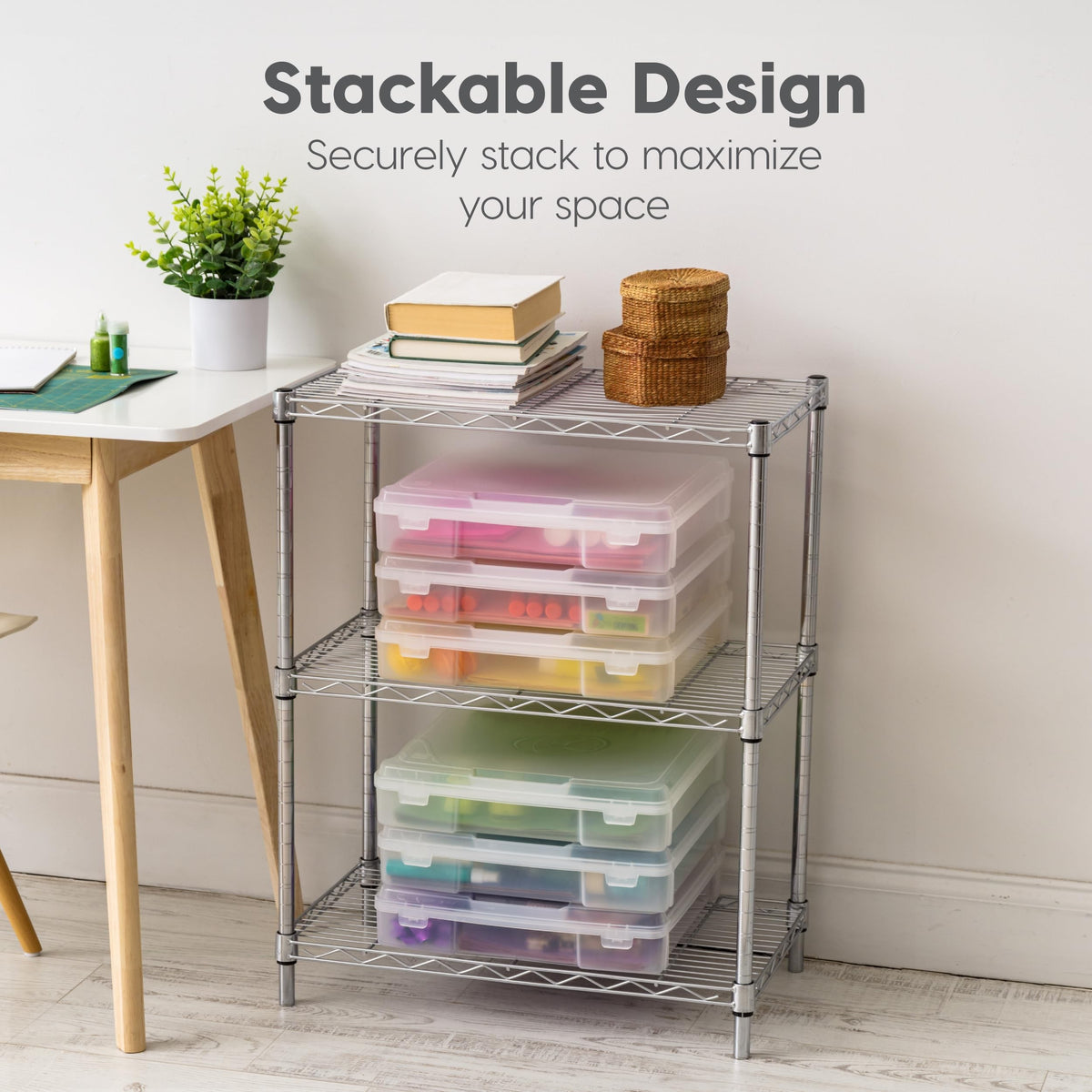 IRIS USA 12 x 12 Thick Scrapbook Case, 6-Pack, Clear, 6 cases