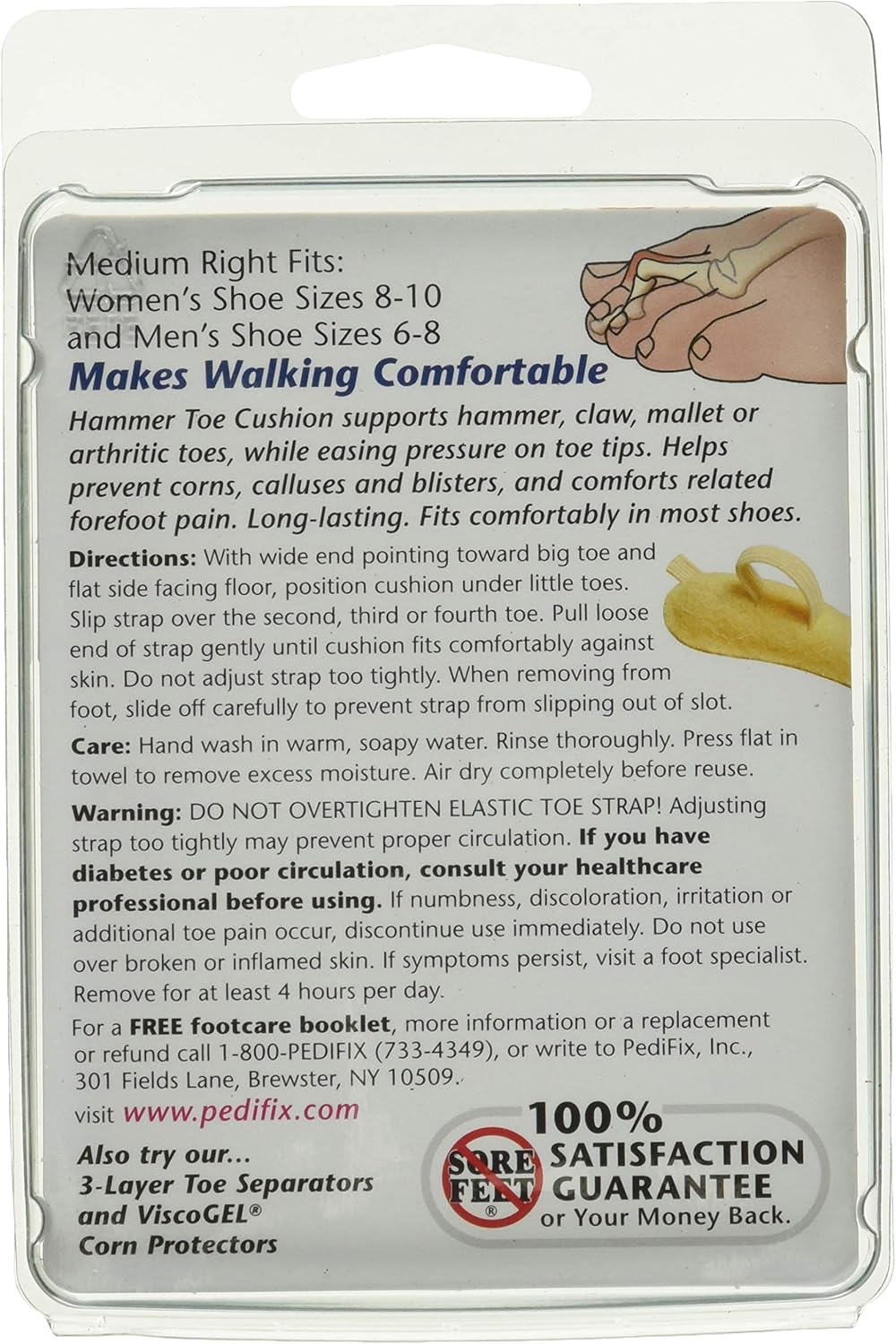 Felt Hammer Toe Crest Cushion, Medium, Right by Pedifix