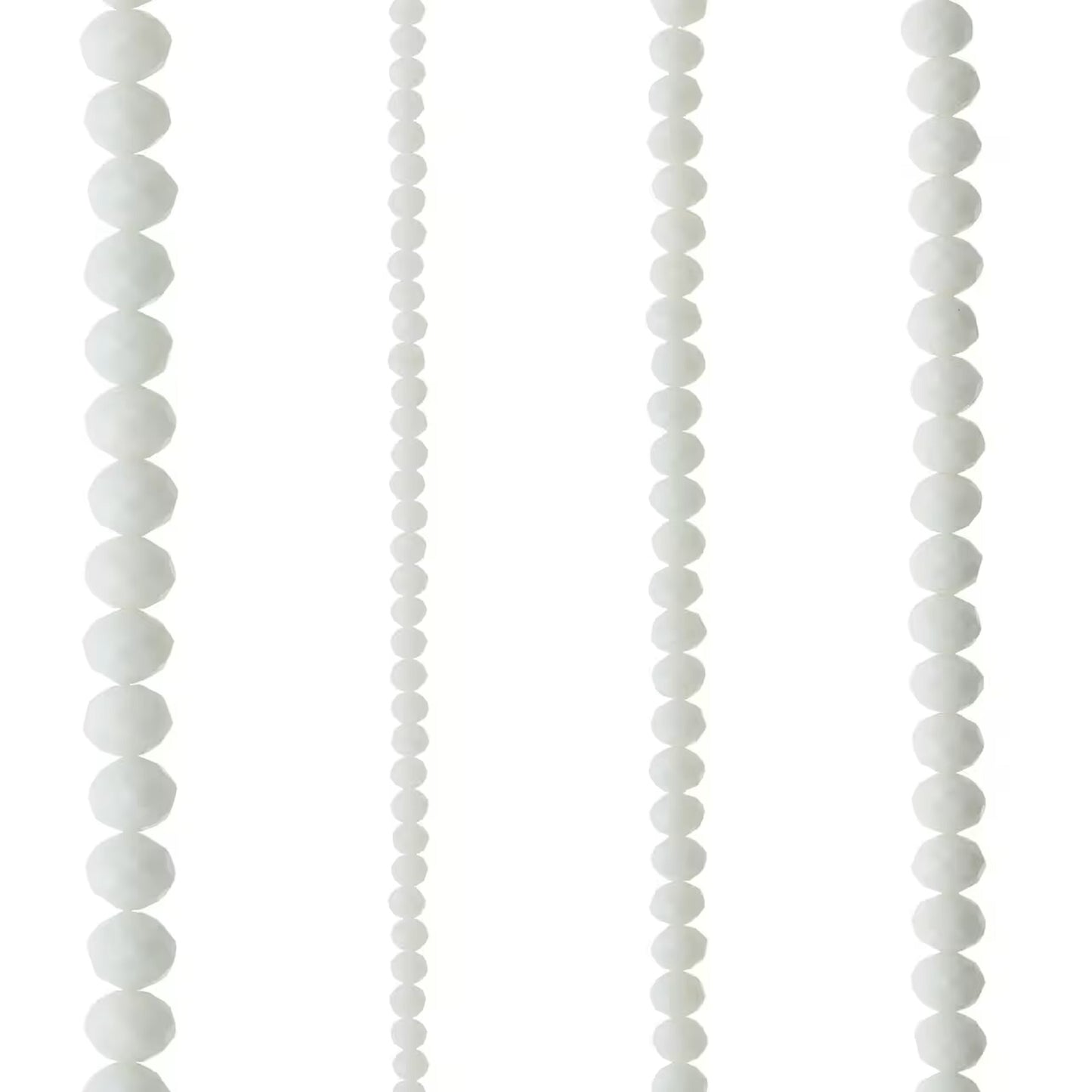White Faceted Glass Rondelle Beads by Bead Landing