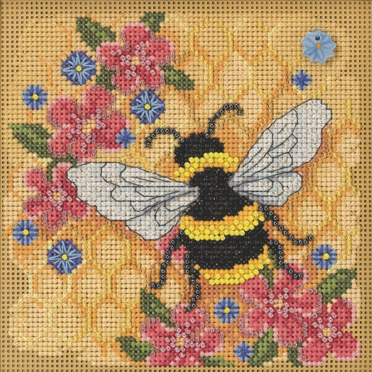 Honey Bee Beaded Cross Stitch Kit