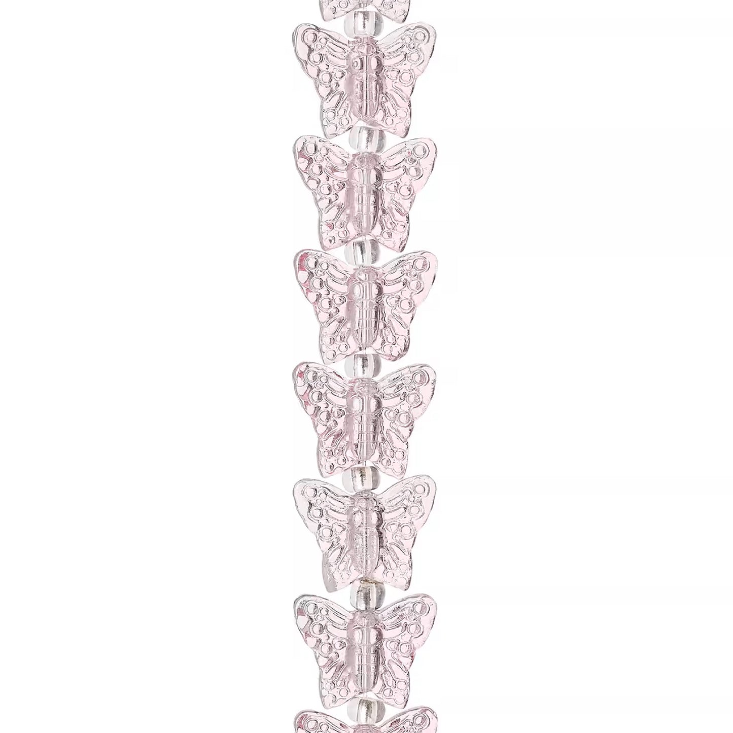 Pink Butterfly Glass Beads, 14mm by Bead Landing