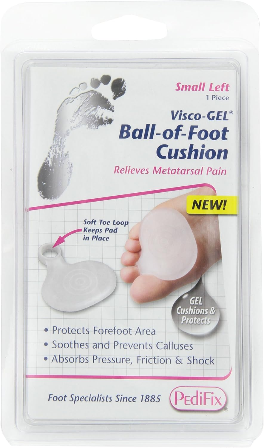 Visco-gel Metatarsal Pad with Toe Loop, Small Left by Pedifix