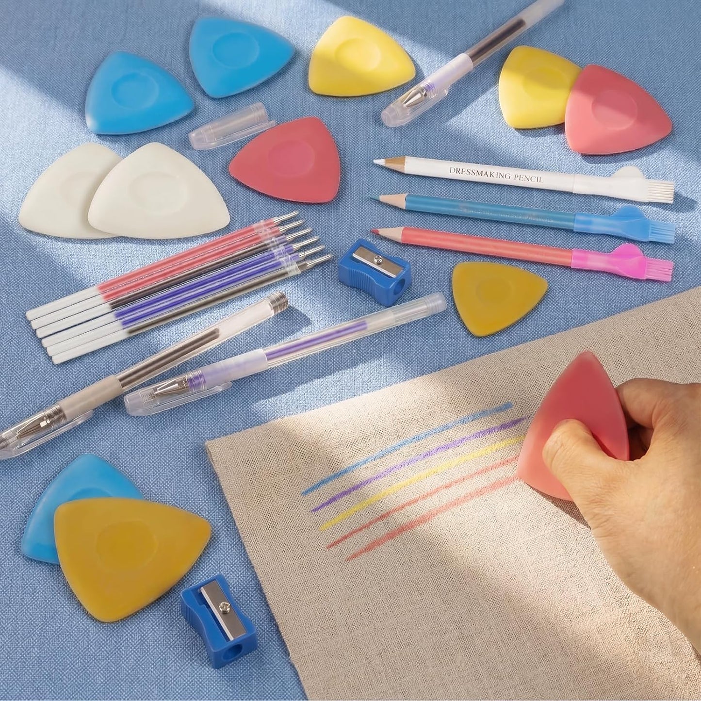 Tailors Chalk Heat Erasable Pens for Fabric Pencils for Sewing, Fabric Markers Chalk for Quilting, 26 Pcs Sewing Accessories Supplies