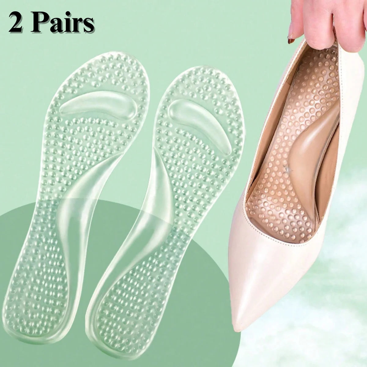 Gel Arch Support Insoles | Non-Slip Shock-Absorbing Inserts with Half-Size Fit, Comfortable Shoe Pads for Women’S Sandals & High