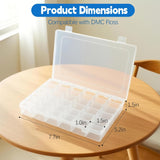 Embroidery Floss Organizer Compatible with DMC - Embroidery Thread Organizer Box, Snap-Tight Clear Cross Stitch Thread Storage Box, Removable 36 Compartments, for Small Sewing Supplies Storage