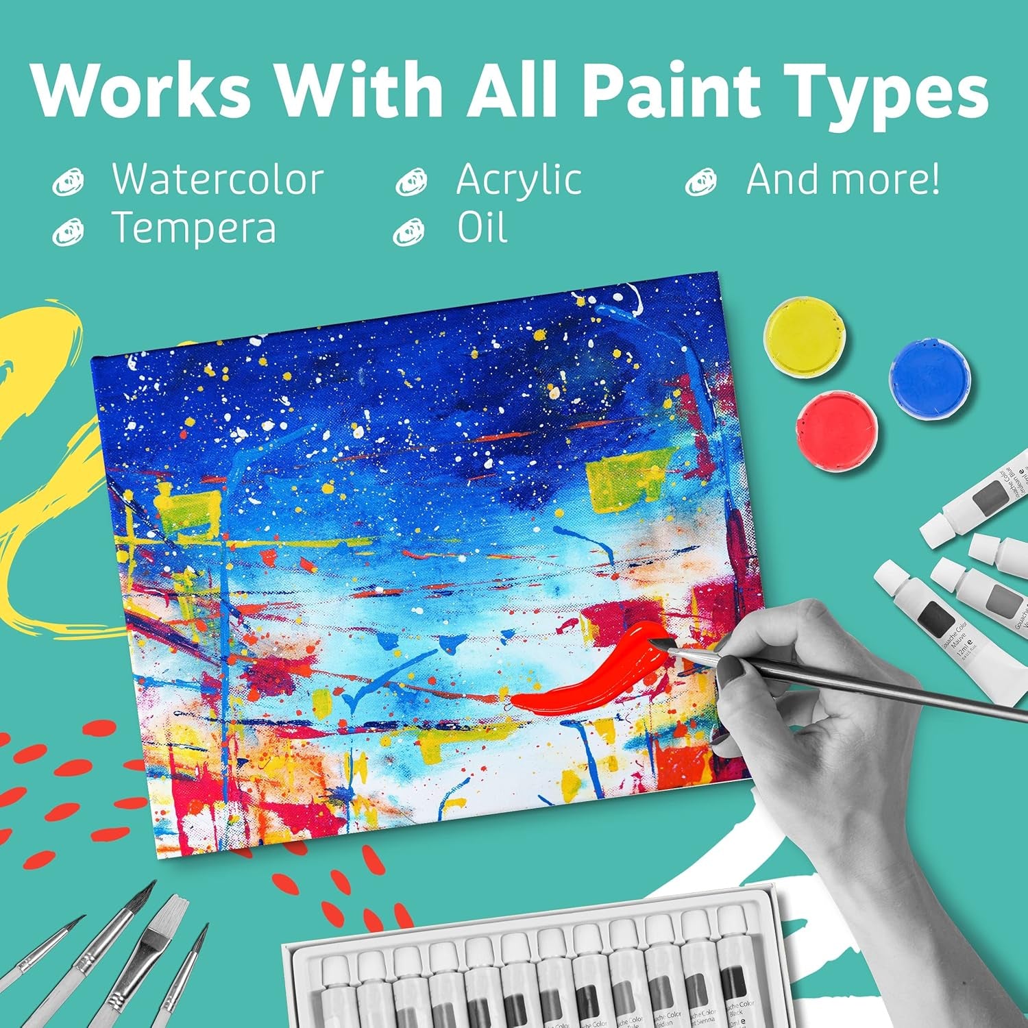 Canvases for Painting 12 Packs - 8 X 10” Blank Canvas 100% Cotton Painting Canvas Panels for Acrylic, Oil & Watercolor Paint for Canvas Painting
