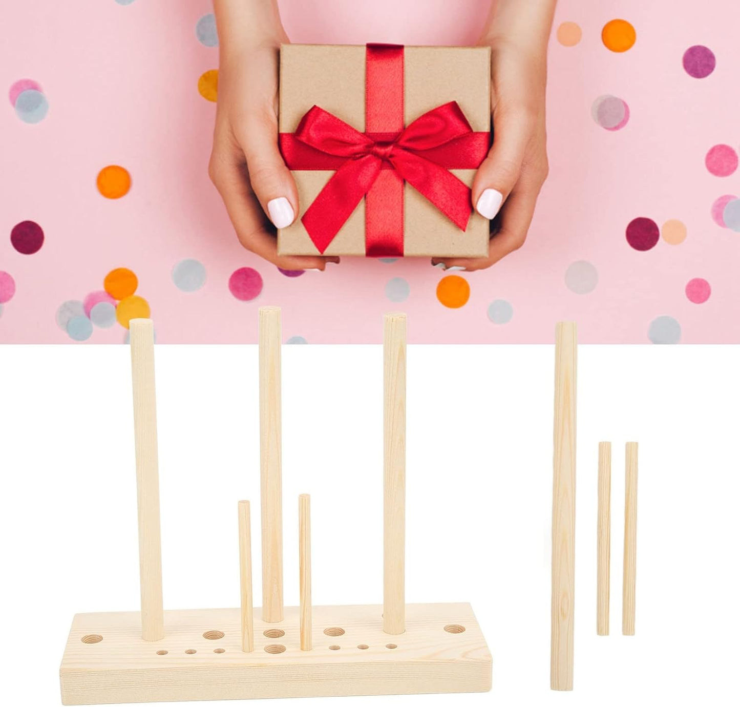 Bow Maker Tool, Bow Making Kit for Ribbon for Wreaths, Wreath Making Supplies with Wooden Board Sticks for Making Bows Crafts Party Decorations