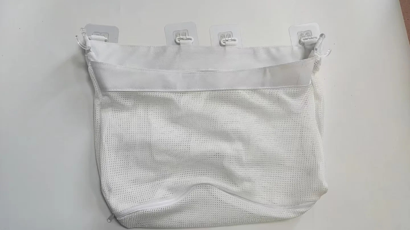Bathroom Toy Storage Bag No Punching Iarge Capacity Mesh Breathable Bag anti Mold Bath Toy Sorting