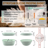Silicone Banneton Bread Proofing Basket Oval, Sourdough Starter Kit, Bread Making Tool Supplies Accessories, Bowl for Rising Baking round Brotform Set Homemade Essentials (Light Green)