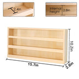Wood 3 Layers Storage Organizer, Washi Tape Box with Hanging Hook, Divider Closet Container Holder for Sewing,Thread, Office Supplies, Craft Supplies, Jewelry, Accessories