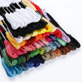 Embroidery Floss Organizer Box Tools with 62 Skeins Cross Stitch Thread Bobbin Winder, 1 Removable 24 Compartments with 50 Hard Floss Bobbins and Stickers for Craft DIY Embroidery Sewing