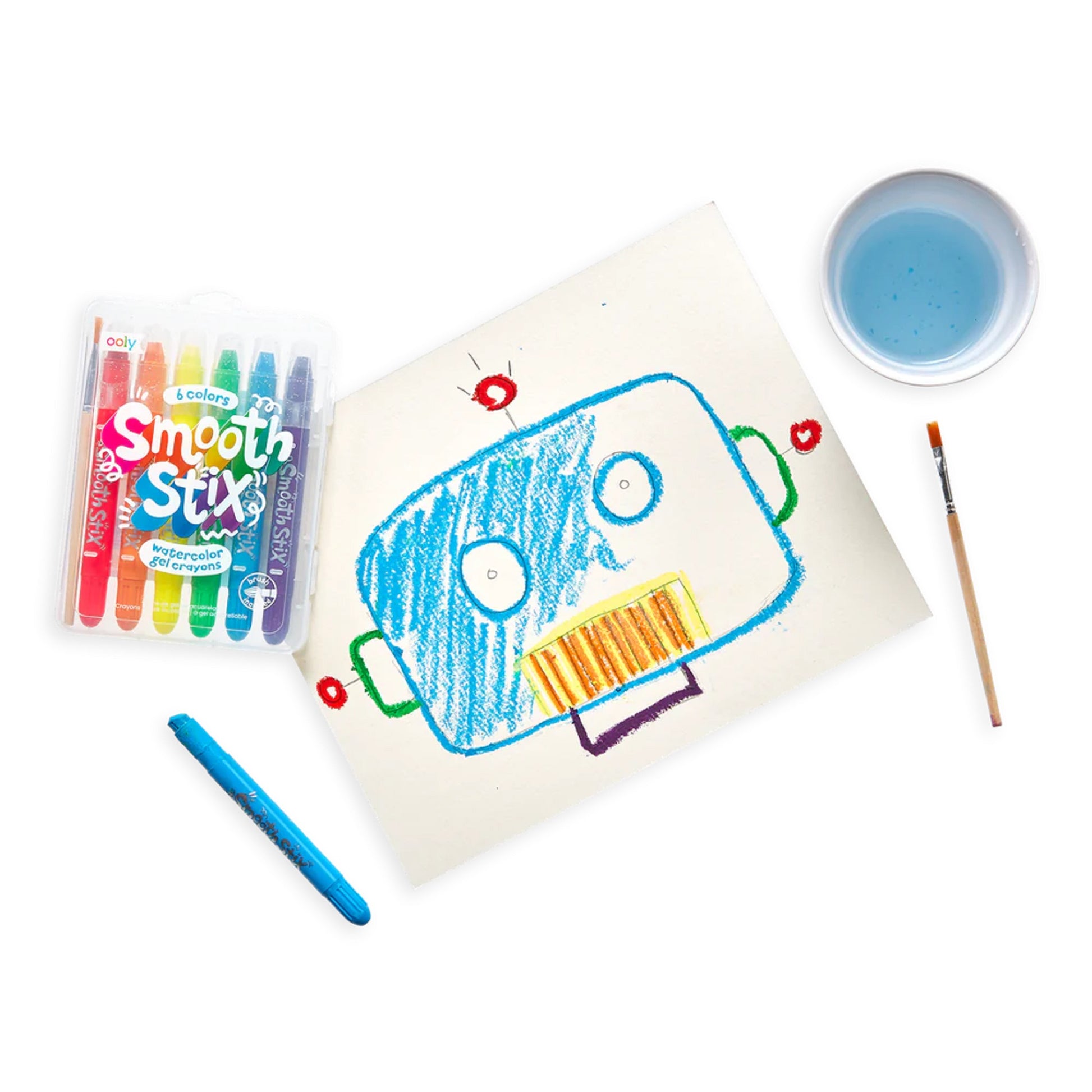 Ooly Smooth Stix Watercolor Gel Crayons - Set of 6