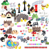 123 Pcs Fairy Garden Accessories Outdoor, Miniature Figurines, Decorations, Kit for Terrarium Supplies DIY Craft Decor