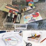 6913AB-2 Portable Art & Craft Organizer with Handle | 4-Piece Craft Storage Containers Set - Scrapbook Boxes | Durable Art Supply Storage Organizer for Crafting (2 Pcs 12X12 + 2 Pcs 6X6)