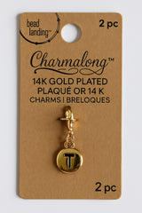 14K Gold Plated Initial Letter Charm Set – 2 pc | Charmalong  by Bead Landing