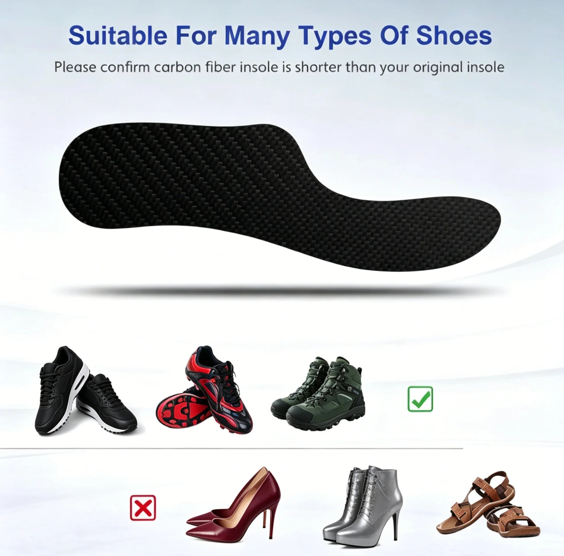 Morton'S Extension Orthosis, Carbon Fibre Insole, 1 Pair, 1.5Mm Thick, Very Rigid Foot Support Stiffening Plate, for Hallux Limitus/Rigidus，Turf Toe, Arthritis, 26.5Cm