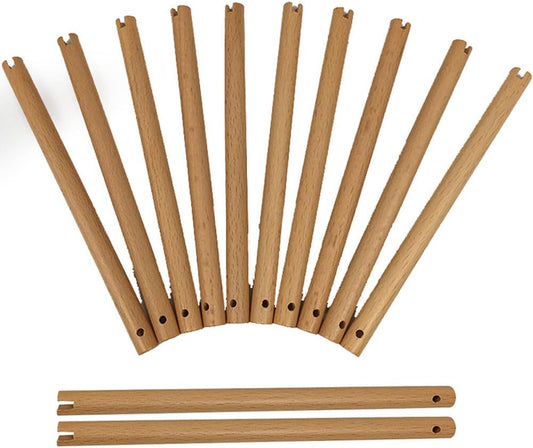 12Pcs Wooden Handheld Fan Handle Craft Fan Making Handle Stick Accessories for Hand Fans DIY Supplies