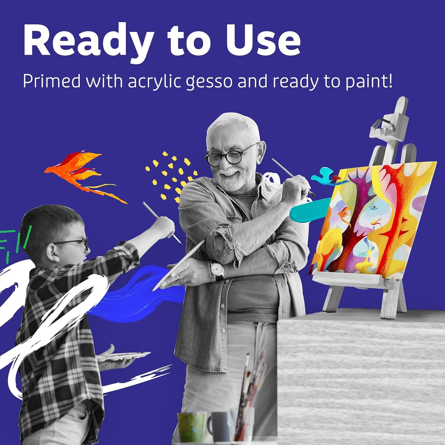 Canvases for Painting 12 Packs - 8 X 10” Blank Canvas 100% Cotton Painting Canvas Panels for Acrylic, Oil & Watercolor Paint for Canvas Painting