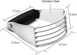 Pastry Shortening Blender Cutter,Stainless Steel Dough Masher for Butter, Biscuit,Baking, Kneading,Dough, Flakier and Fluffier Pie Crusts, Almond - Hand Kitchen Tool (1, Black)