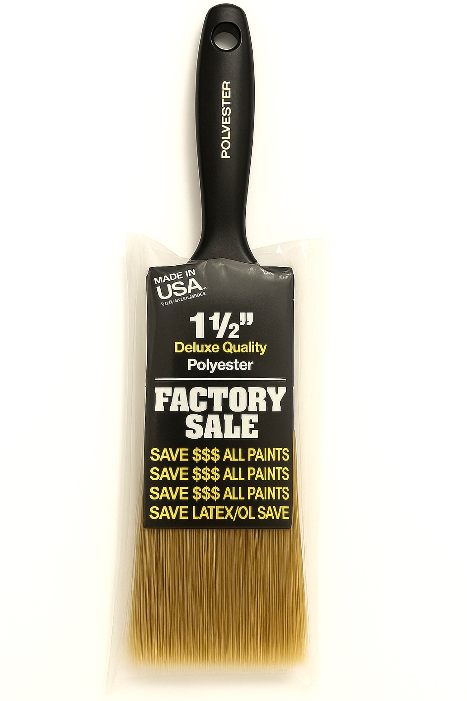 1½" Deluxe Polyester Paint Brush – Factory Sale, Made in USA