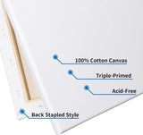 Stretched Canvas - 8 Pack 11X14 Inch, 5/8" Profile Thick Pinewood Frame, Blank White Painting Canvas for Acrylic Oil Tempera Gouache Paint, for Beginners Kids Students Artists DIY Craft/Decor