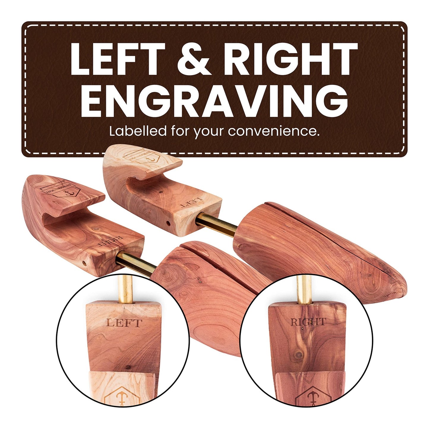 HOUNDSBAY Cedar Shoe Tree - Shoe Trees for Men & Women, Sneakers, Widener & S...