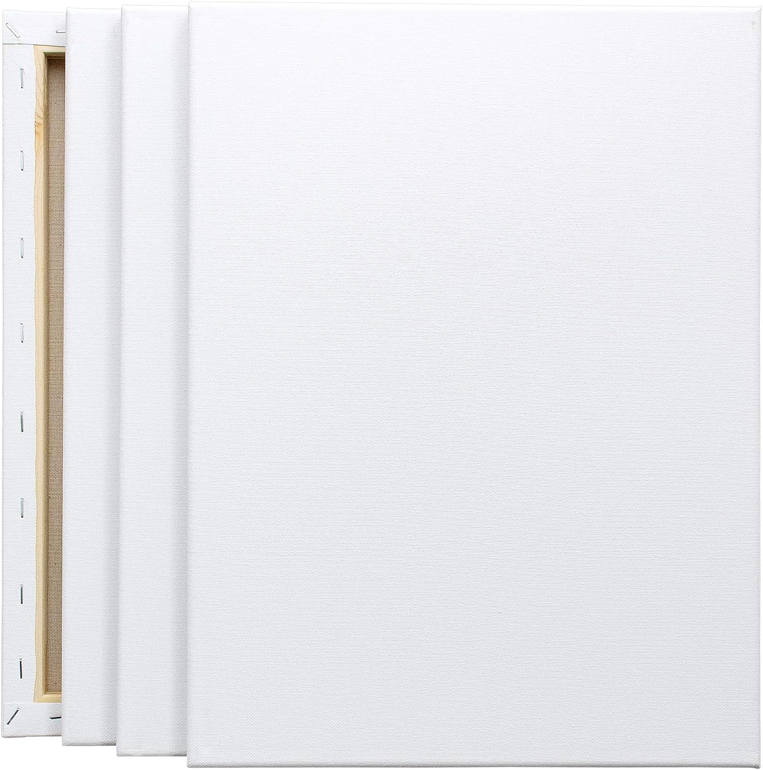 Stretched Canvas - 8 Pack 11X14 Inch, 5/8" Profile Thick Pinewood Frame, Blank White Painting Canvas for Acrylic Oil Tempera Gouache Paint, for Beginners Kids Students Artists DIY Craft/Decor