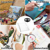 2 Pack 7 Tiers Clear Acrylic Paint Organizer with Brush Holder,Paint Organizers Set Miniature Paints Holders, 7 Layers Paints Storage Rack, Craft Paint Rack