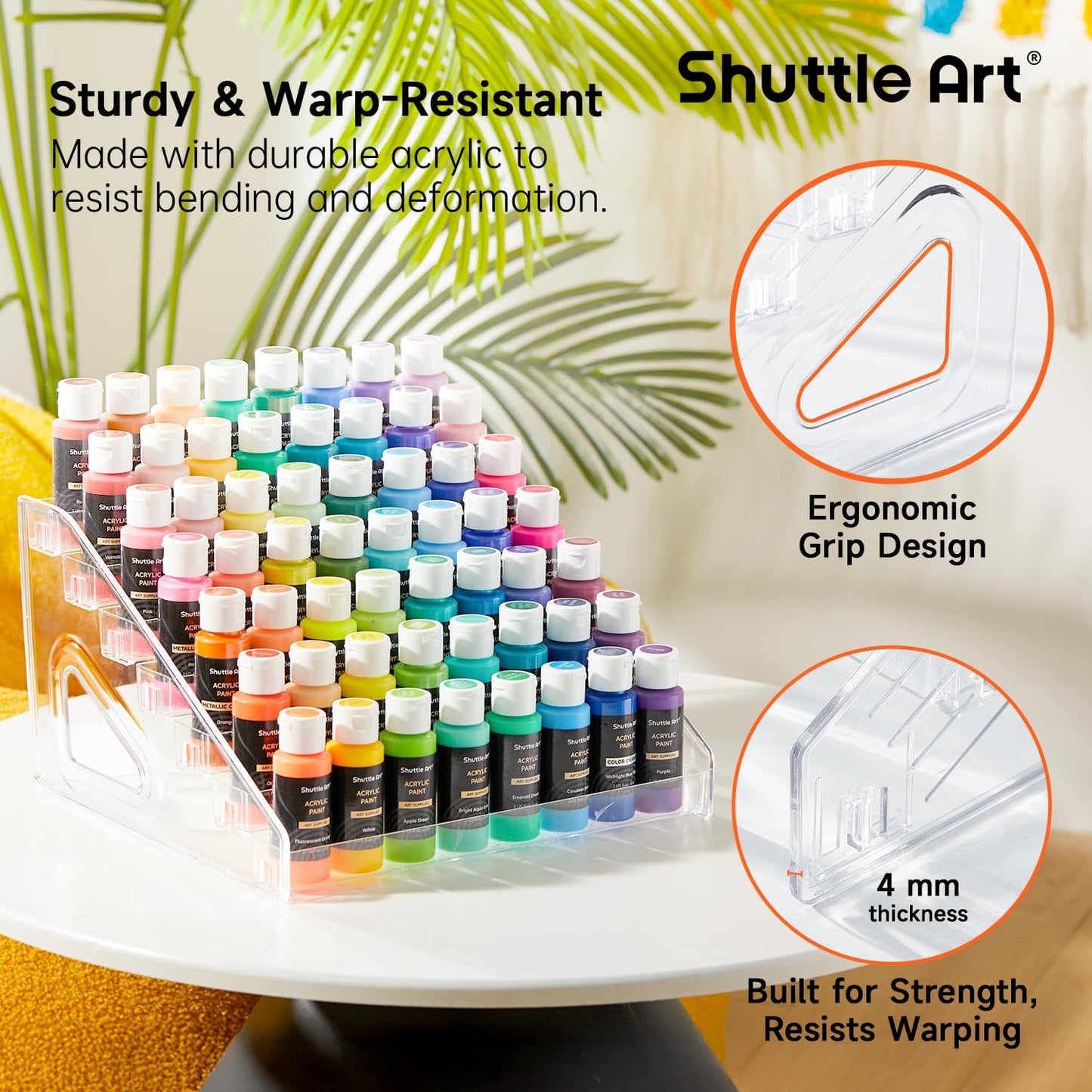 Acrylic Paint Organizer, 7 Layers Clear Storage Rack, Snap on Organizer for Acrylic Paint, Oil Paints, Nail Polish and Craft Supplies