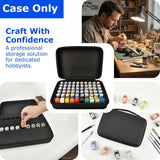 Model Paint Organizer for Testors Enamel & Acrylic Paint, Portable 60-Slot Storage Bag with Hard EVA Protection & Brush Storage, Compatible with 1/4 Oz Glass Bottles - Black
