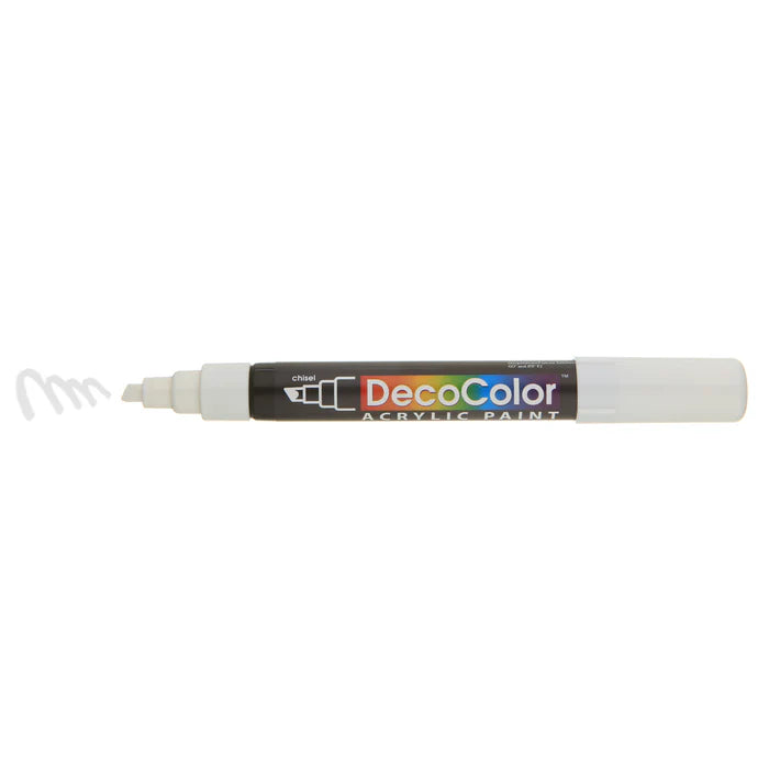 Deco Color Chisel Tip Acrylic Paint Marker, White