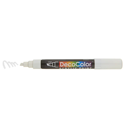 Deco Color Chisel Tip Acrylic Paint Marker, White
