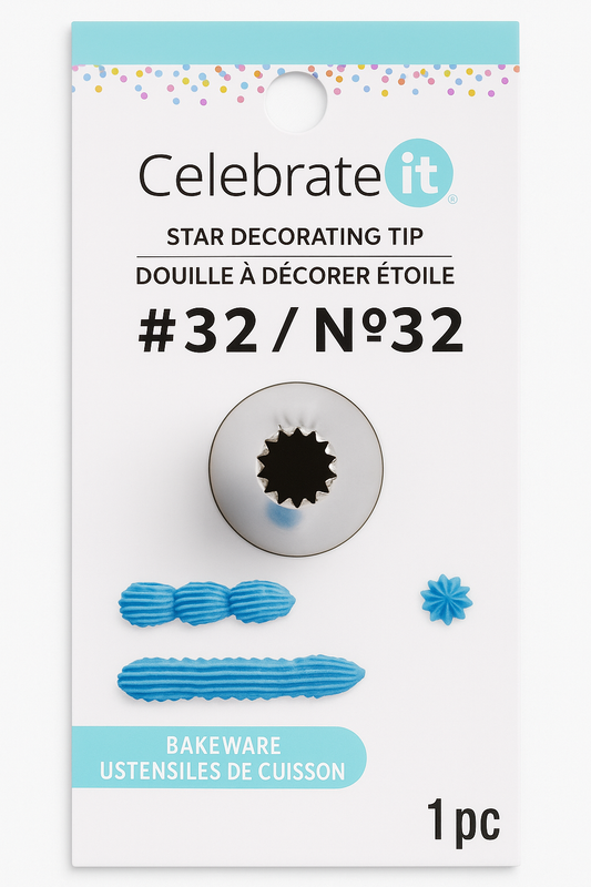 Celebrate It #32 Star Decorating Tip – Stainless Steel – 1 pc