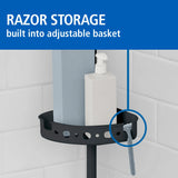 4-Tier Black Tension Pole Shower Caddy Organizer