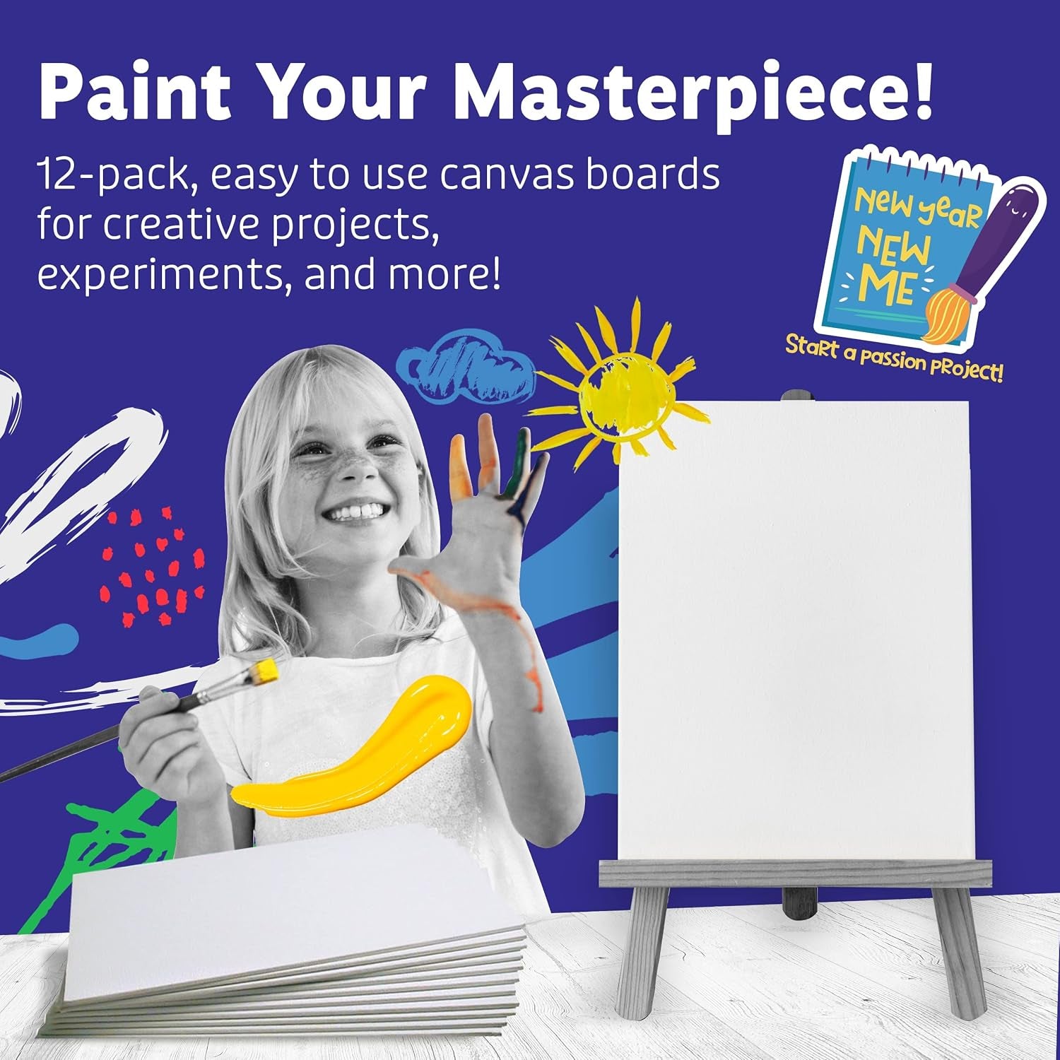 Canvases for Painting 12 Packs - 8 X 10” Blank Canvas 100% Cotton Painting Canvas Panels for Acrylic, Oil & Watercolor Paint for Canvas Painting