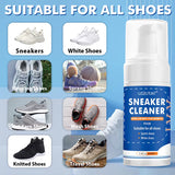 White Shoe Cleaner Kit for Sneakers Canvas Nubuck Suede Decontamination Sneaker Cleaner Foam with 2 Brush and 1 Towel Set
