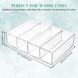 3 Pack Acrylic Washi Tape Organizer, Clear Washi Tape Storage Holder with 4 Sliding Drawers, Desk Accessories Display Caddy Craft Box for Scrapbooking Art Craft Supplies