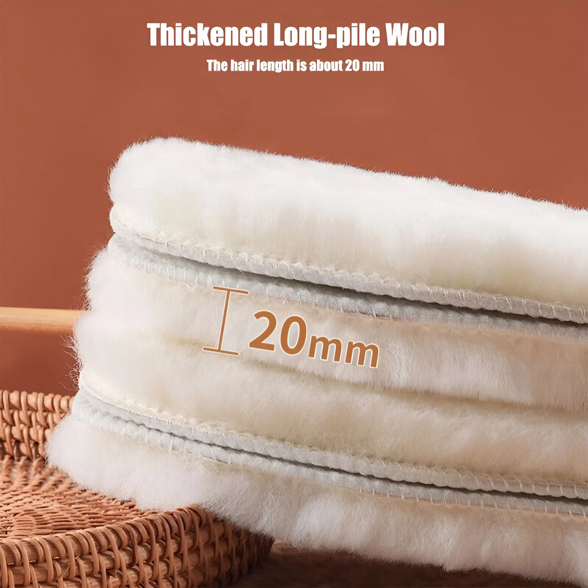 1/2 Pairs Natural Sheepskin Wool Insoles for Shoes Men Winter Feet Warm Thicken Fluffy Fleece Insoles Women Snow Boots Shoe Pad 2 Pairs Insoles Eu39-40 (250Mm)