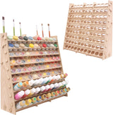 Extra Large Wooden 9-Tiers 99 Bottles' Capacity Wooden Paint Organizer & Paint Brush Rack for Acrylic OIL Craft Hobby Mini Model Painting Organizer for Artists (Vertical)