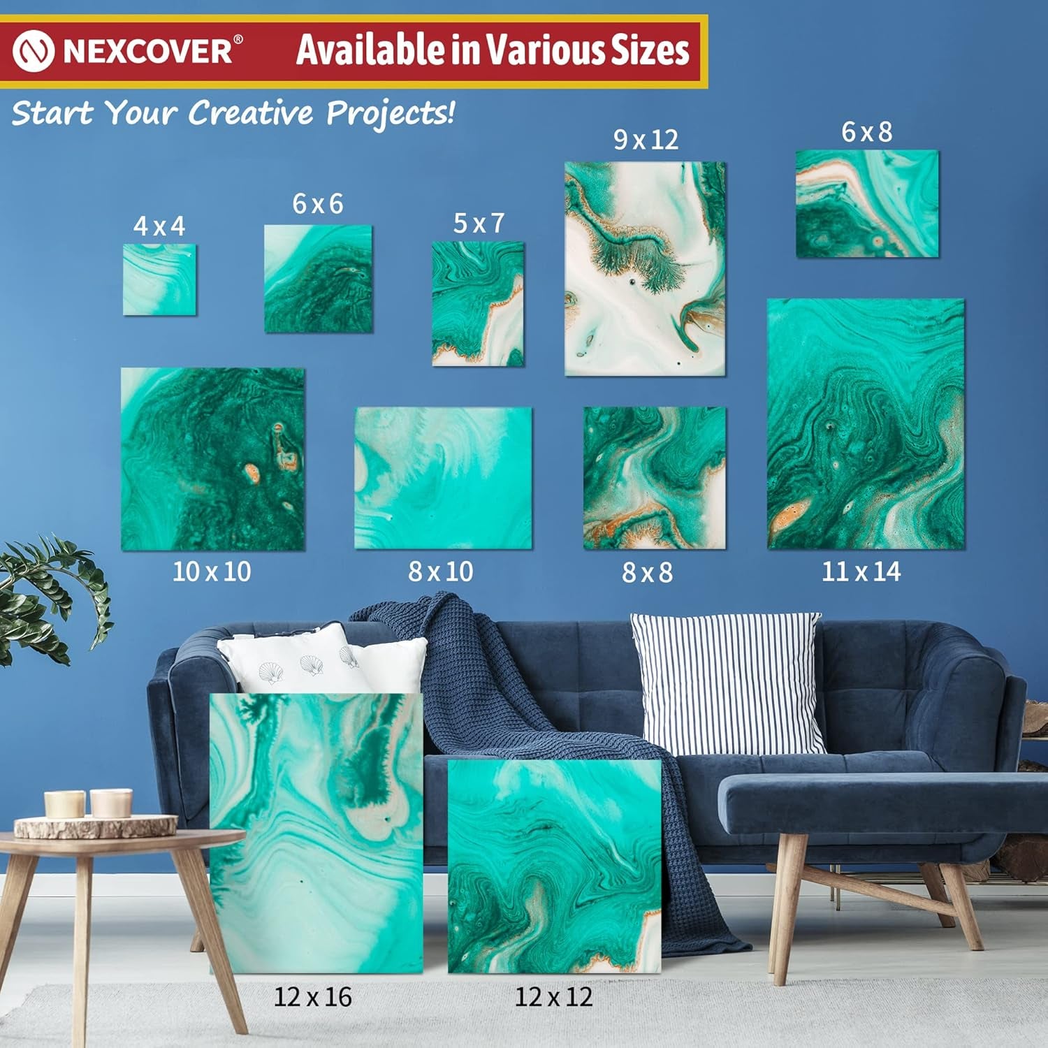 Stretched Canvas - 8 Pack 11X14 Inch, 5/8" Profile Thick Pinewood Frame, Blank White Painting Canvas for Acrylic Oil Tempera Gouache Paint, for Beginners Kids Students Artists DIY Craft/Decor