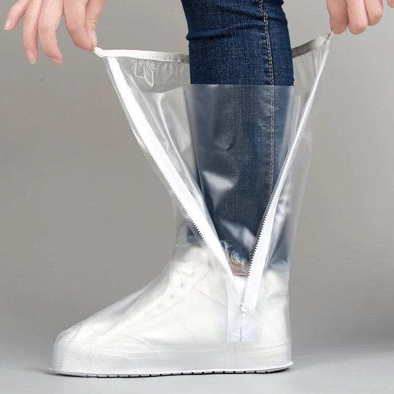 Men'S and Women'S High Tube Shoe Cover with Pressed Edge and Thickened Sole Wear Resistant and High Quality Rainproof Shoe Cover