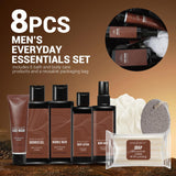 ，Father’S Day Gifts, Birthday for Men，8-Piece Gift Basket, Man Anniversary Gifts. Travel Size Toiletries with Sandalwood, Includes Body Wash，Body Lotion，Travel Bag