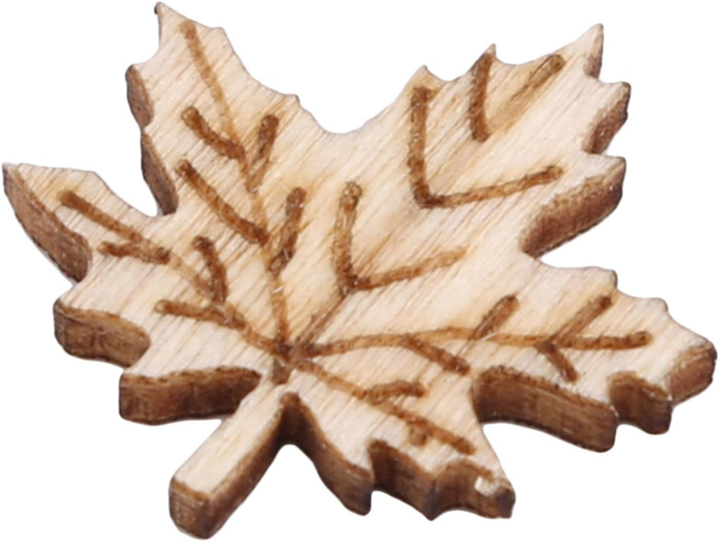 100 Pcs Unfinished Wooden Flower Wood Slice, Craft Supplies, Arts Crafting Accessories, DIY Craft Supplies, Leaf Pattern Wood Cutouts Pieces, Mini Wooden Handmade Decoration