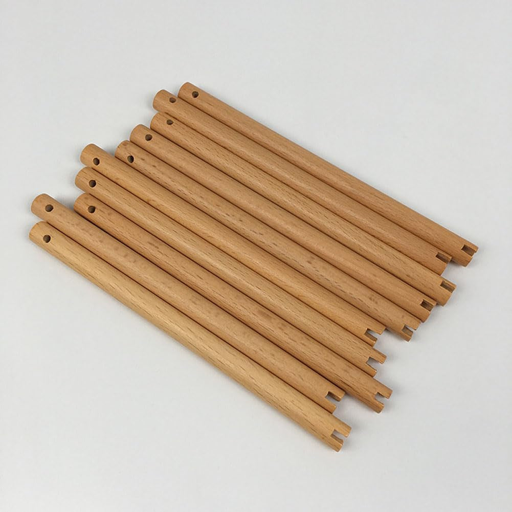 12Pcs Wooden Handheld Fan Handle Craft Fan Making Handle Stick Accessories for Hand Fans DIY Supplies