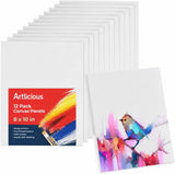 Canvases for Painting 12 Packs - 8 X 10” Blank Canvas 100% Cotton Painting Canvas Panels for Acrylic, Oil & Watercolor Paint for Canvas Painting