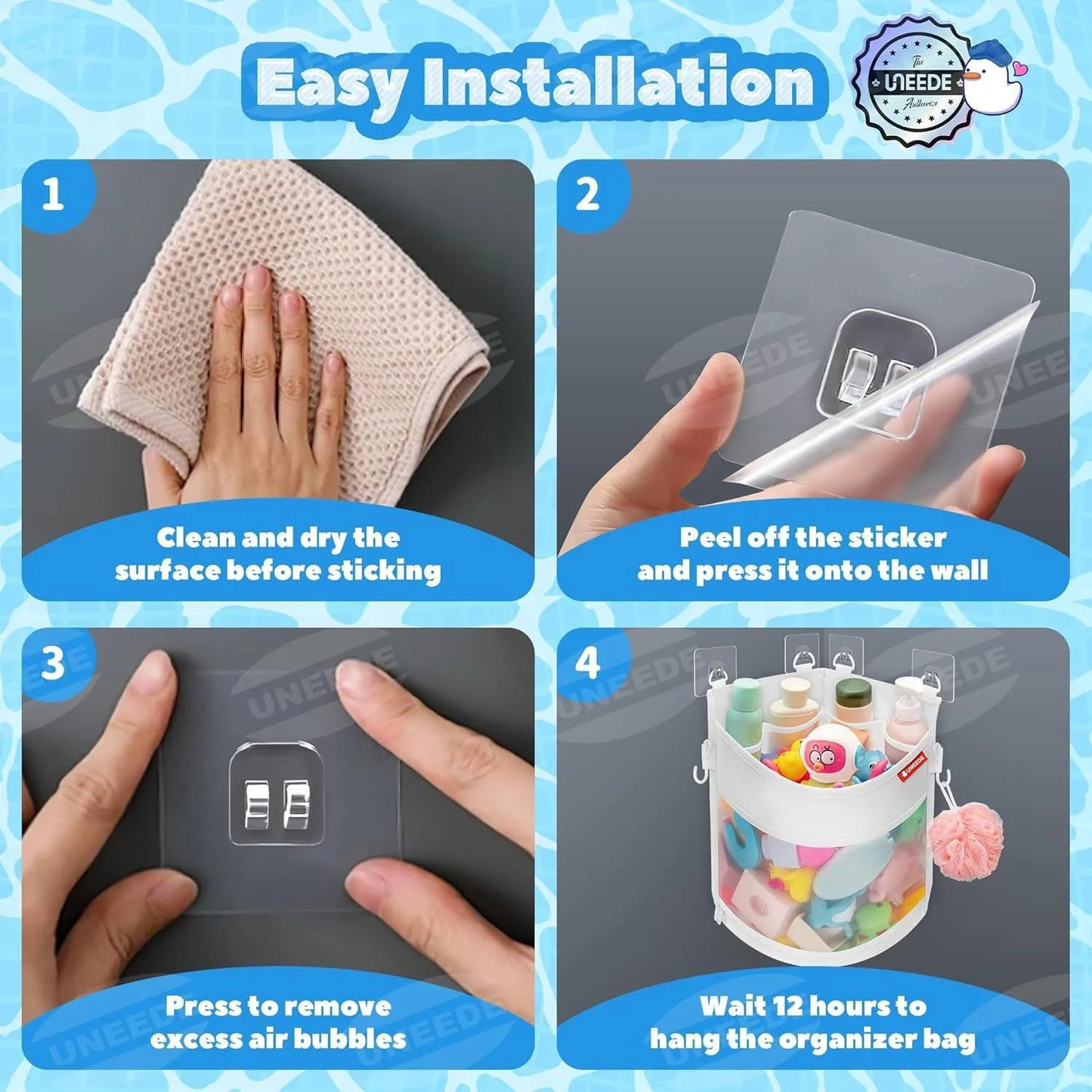 Bathroom Toy Storage Bag No Punching Iarge Capacity Mesh Breathable Bag anti Mold Bath Toy Sorting