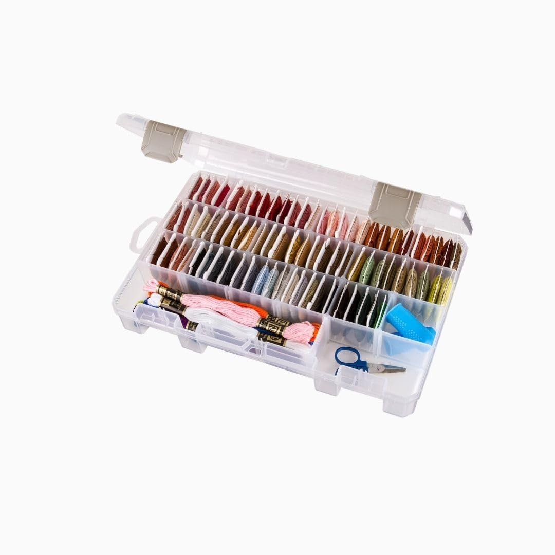 ArtBin Medium Solutions Box with 12 Dividers, Clear, Clear